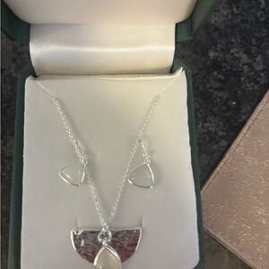 Elegant Silver and White Pendant Necklace